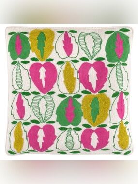 ANNIE SELKE Kit Kemp Oakley embroidered Apple pillow cover 20x20 Pine Cone Hill